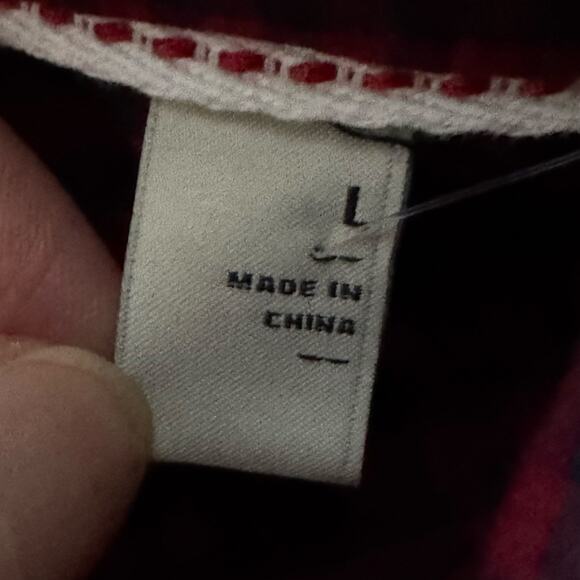 Hawker Rye Men's Checkered Button-Down Shirt Burgundy 100% Cotton NWT Large - Picture 10 of 10